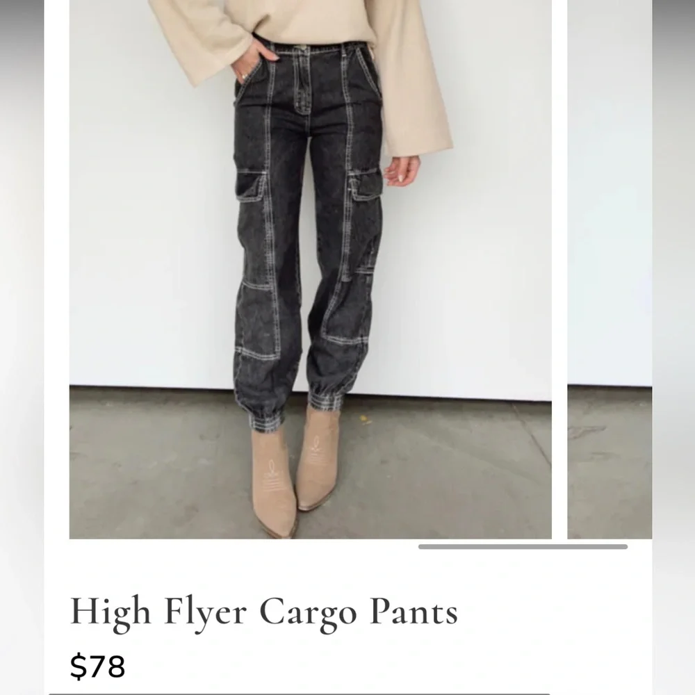Black Cargo Pants - Picture 1 of 7